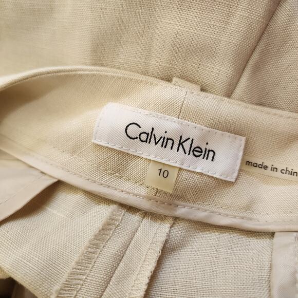 Calvin Klein Cream Wide Leg Pants - Picture 5 of 7
